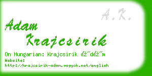adam krajcsirik business card